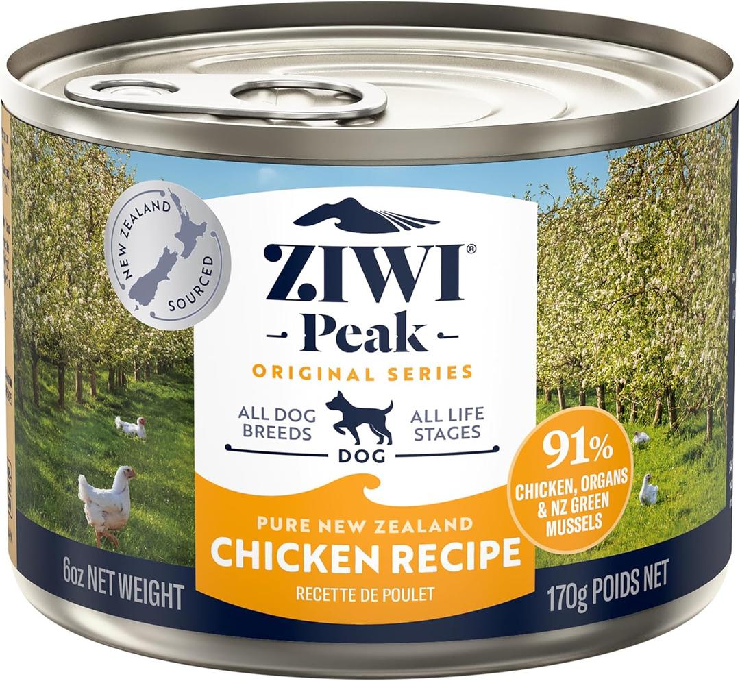 ZIWI Peak Canned Wet Dog Food  All Natural, High Protein, Grain Free, Limited Ingredient, with Superfoods (Chicken, Case of 12, 6oz Cans) (EXP 09/23/24)