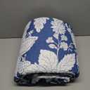 Floral Bedding Quilt Set Bedspread - Blue Floral Quilt Lightweight Reversible Dyed Oversized Bed Spread Coverlet with 2 Pillowsham for Home All Season Tropical Luxury Royal (Oversized King)