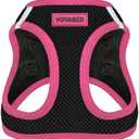 Best Pet Supplies - All Weather Mesh/Plush, Reflective, No Pull Harness for Small, Medium Dogs, Cats - Secure with Hook & Loop Fastener, Buckle, Double D-Rings - Black/Pink Trim, S