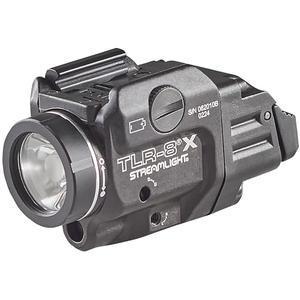 Streamlight 69414 TLR-8 X 500-Lumen Tactical Weapon Light with Integrated Red Aiming Laser for Select Handguns, Includes Rear Switch Options, Mounting Kit, and Keys, Black