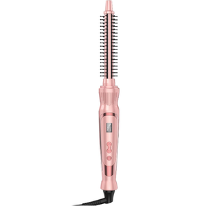 Heated Round Brush 1/2 Inch Small Curling Brush,Volumizing Thermal Brush 0.5 Inch Ceramic Tourmaline Heated Hot Ionic Iron, Tiny Curling Wand Hair Styler Tool (Pink, 0.5 inch)