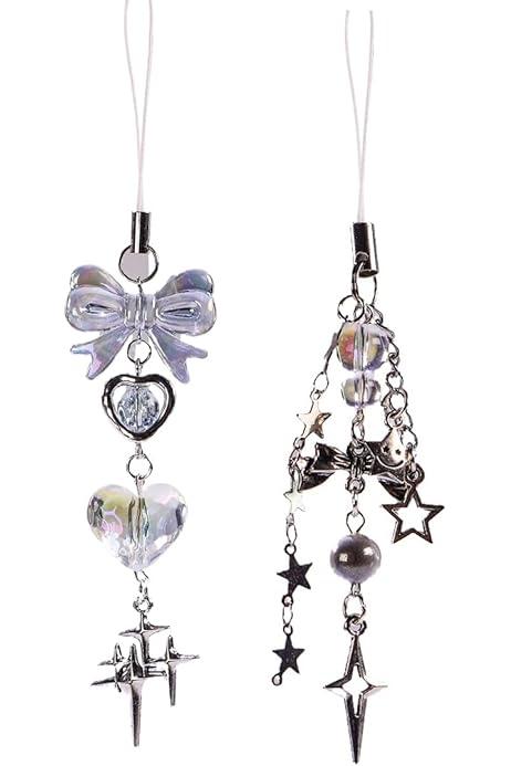 1-4PCS Cute Phone Charms Aesthetic Y2K Cell Phone Charms Strap Strawberry Butterfly Star PhoneCharm Y2K Accessories for Bag Keychain Airpods Camera Pendants Decor