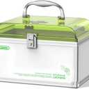 Glosen Medicine Lock Box With Key8.46 * 5.87 * 5.51 Inchlocked Medicine Box with Child Safe Lock (Green-X-Small)