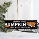 Rustic Freshly Baked Pumpkin Metal Sign - Autumn Pumpkins Pie Decorative Sign - 16x4 Inch, Vintage Style Sign for Kitchen, Cafe, Bar, Porch, Farmhouse Decor, Thanksgiving Day Decor