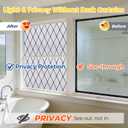 OHTMERU Window Privacy Film Decorative for Front Door, Bathroom Static Cling Stained Glass Sticker Opaque Heat Control UV Blocking Non-Adhesive for Home, Black Grid 35.4 x 78.7 inches