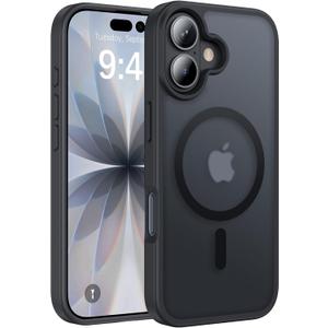 RIOBIO Magnetic for iPhone 17 Case [Compatible with MagSafe][Translucent Matte Slim] Military-Grade Shockproof Protective for iPhone 17 Phone Case, Black