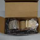 WILLBOND 4 Pcs Straw Woven Belt Elastic Stretch Rattan Buckle Waist Belt Women Skinny Raffia Dress Waist Band(Retro Color, X-Large)