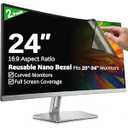 [2-Pack] 24 Inch Reusable Nano Bezel Anti-Glare Computer Privacy Screen for Monitor, 16:9 Aspect Ratio, Residue-Free Removable Anti-Spy Filter, Eye Protection Anti-Blue Light Desktop Security Shield