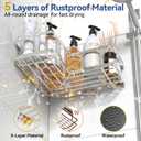YASONIC Corner Shower Caddy Organizer, Self-Adhesive Rustproof Bath Shelves with Soap Holder & 4 Hooks, Large Capacity Shower Storage Rack for Bathroom Organization, (3Pack, Silver)