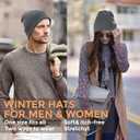 August Crown Unisex Double Layer Knit Winter Beaniehat (Black & Gray 2 Pack)