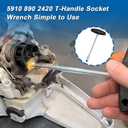 8" 8mm T-Handle Socket Wrench Compatible with Stihl Chainsaws Brushcutters Blowers and Hedge Trimmers Replace#: 5910 890 2420 5910-890-2420 59108902420