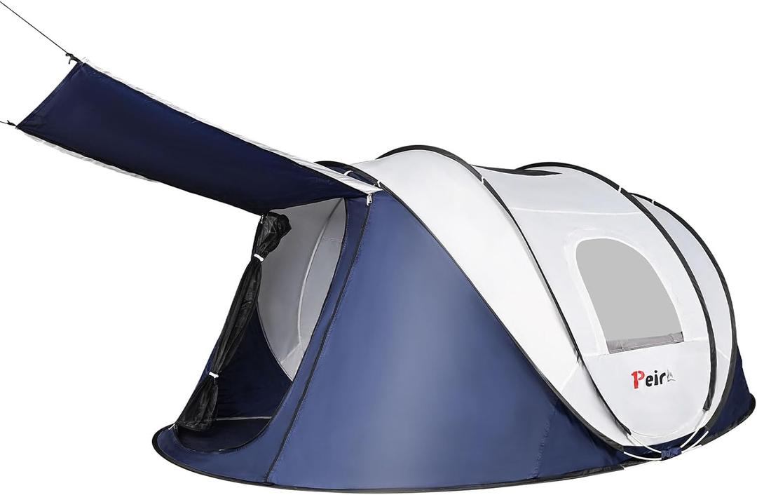 Camping Pop Up Tent, 2-4 Person Automatic Easy Setup Tents, 2 Doors-Instant Popup Family Tents for Camping, Hiking, Traveling