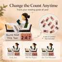 Books Read This Year Counter, Book Lovers Gifts for Women Readers, Bookish Gifts for Bookworms, Reading Tracker with Number Tiles, Bookshelf Decor, Book Accessories for Reading Lovers