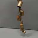 Rustic Decorative Cow Bells 7-Bell Cluster Christmas Bell Shabby Chic Vintage Harmony Cowbell Brass Coated Country Jute Rope Hanging Gold Bells