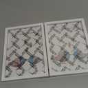 FOREV 5x7 Double Picture Frame Wooden Hinged Photo Frame Definition Glass Stand Vertically on Desktop or Tabletop White
