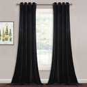StangH Black Curtains 94 inches Long Luxury Velvet Blackout Living Room Curtains Thermal Insulated Noise Reducing Window Drapes for Home Theater Office, W52 x L94, 2 Panels