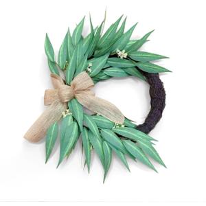 Spring Greenery Wreath 20", Half Moon Wreath for Front Door
