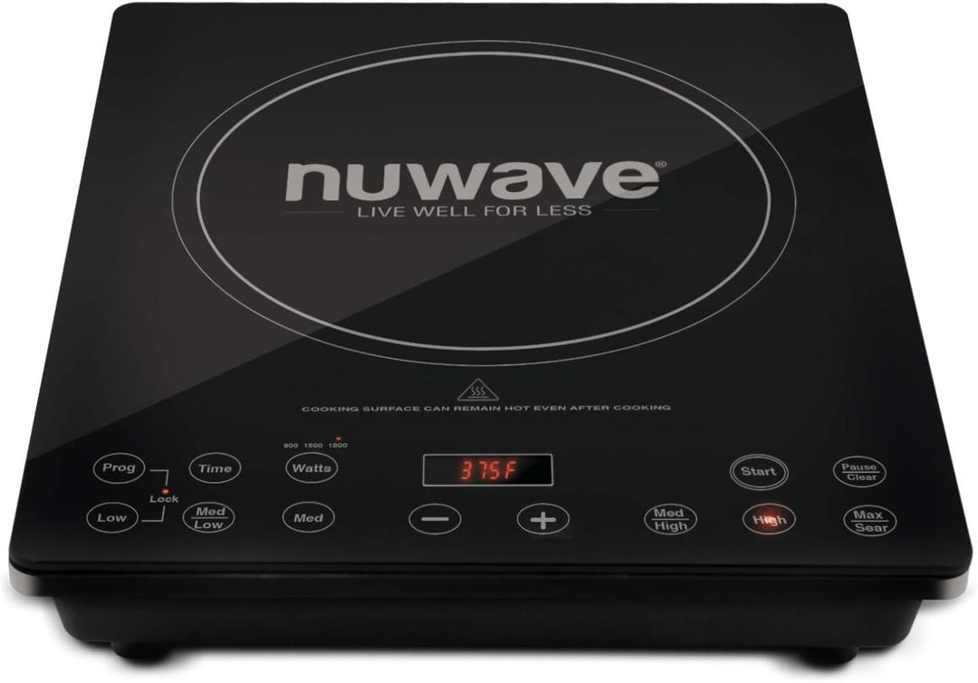 Nuwave Pro Chef Induction Cooktop, NSF-Certified, Commercial-Grade, Portable, Powerful 1800W, Large 8 Heating Coil, 94 Temp Settings 100F - 575F in 5F, Shatter-Proof Ceramic Glass Surface
