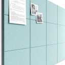 DECORITA Sage Green Cork Board Alternative | Large Pin Board Notice Board | Felt Bulletin Board for Office, Home & Classroom | Sage Green Office School Supplies | Felt Wall Tiles (12-Pack)