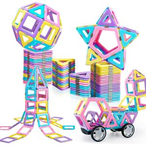 MAGBLOCK Magnetic Building Blocks Set, Upgraded Magnetic Tiles Toys for 3 4 5 6 7 8+ Year Old Girls, 103pcs Magnet Toys for Toddlers Boys and Girls 3-5