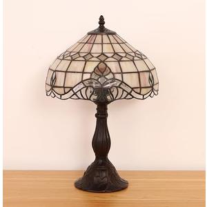 FUMAT Tiffany Vintage Table Lamp,Pink Baroque Stained Glass Vintage Lamps,Bedside Nightstand Lamps for Bedroom,Living Room,Home Office Desk Lamp,LED 3 Color Temperatures Bulb,12X12X19Inch