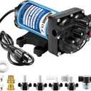 WASSERMANN Water Pressure Pump 115 Volt AC 5.5GPM 60PSI,Water Pump Self Priming Diaphragm Pump with Pressure Switch for Kitchen Bathroom Marine Yacht Garden