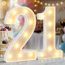12.6 Inch LED Marquee Light Up Numbers 21, 21st Birthday Number Lights as Gifts for Women Men, Lighted Marquee Numbers for Anniversary Party Night Light Table Decorations