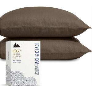 Mayfair Linen Brown Pillowcase Pair