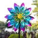 360 Metal Wind Spinner Outdoor,13" Kinetic Wind Sculptures for Yard and Garden with Metal Stak,Large Waterproof Pinwheels Gift for Women, Mom, Grandama