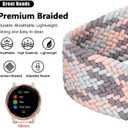 Abanen Braided Elastic Loop Watch Bands for Garmin Venu 2S / Venu 3S/ Vivoactive 4S / Vivomove 3S, 18mm Elastic Soft Stretchy Nylon Quick Dry Women Wristband Strap for Forerunner 255s/265S