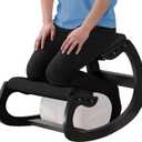 Adjustable Kneeling Chair, Wooden Ergonomic Chair Knee Chair Posture Chair - Improve Your Posture with an Angled Seat for Home,Office (Cylindrical Black)