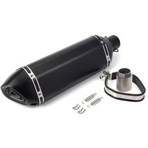 Exhaust Muffler 1.5-2"Inlet with Removable DB Killer for Street/Sport Motorcycles and Scooters with 38,51mm Diameter Exhaust Pipes(Matt black)