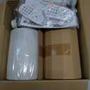 24.8 Inch Black Battery Operated Wall Sconces Set of 2, Rechargeable Wireless Wall Lights with Remote & White Fabric Shade, Indoor Not Hardwired Dimmable Wall Lamps for Bedroom, 2 Bulbs Included