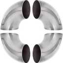 4 Pack 304 Stainless Steel Mandrel Bend Elbow, 90 Degree Exhaust Elbow Pipe, 2.5 Inch OD Mandrel Elbow, Thickness 16GA/.065" for Car Modified Exhaust Elbow Pipe, Stair Handrail, Exhaust System
