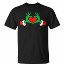 Funny Elf With Cute Heart Hands Style Christmas Costumes TShirt S