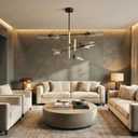 Modern Living room Dining room Sputnik Chandelier, Bedroom Hallway Light Fixtures, Pendant Lights Kitchen Island, Hanging Lights Ceiling Light Farmhouse Kitchen Decor Fixture Lamparas (Black & Gold-8)