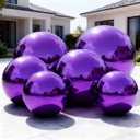 6PCS Inflatable Mirror Balls with Electric Pump,Large Disco Balls Decor Reusable PVC Balloon for Large Event, Party, Concerts, Stage, Wedding Decoration(Purple, 6pcs+Pump)
