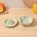 Ceramic Citrus Lemon Orange Juicer Manual Squeezer, Hand Juicer Reamer Rotation Press with 6.8oz Bowl, Strainer Lid, Spout, Handle, Dishwasher Safe, Easy to Clean