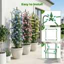 2 Pack Garden Obelisk Trellis for Climbing Plants, 6 FT Metal Rustproof Plant Support Rose Trellis, Tower Potted Cages for Flowers Fruits Vegetable Vines Indoor & Outdoor, Green(4 Tiers)