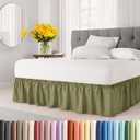 Wrap Around Dust Ruffle Bed Skirt - Sage Green - for Full Size Beds with 12 Inch Drop - Elastic Strap - Adjustable Pleated Bedskirt with Brushed Fabric and Wrinkle Free - for Women, Men, Kids & Teens (07 - Sage Green)
