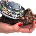 Sunken Spaceship Aquarium Decorations UFO Ornaments Resin Material Betta for Small Fish for Tank UFO Spaceship Aquarium Decor Decorations Betta Fish Tank Decorations Small Resin