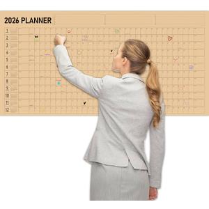 Large Yearly Wall Calendar with Glue Stickers
