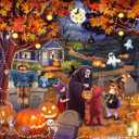 2 x HUADADA Jigsaw Puzzles for Adults 1000 Pieces, Horror Night Interlock Perfectly Letter on Back No Dust, Home Decor Birthday Party Toy for Men Women Elders Seniors (27.5"x19.6"), 1:1 Poster
