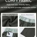 Wide Leg Slacks Pants for Women Pull on High Waisted Business Trousers with 3 Pockets for Casual Office Wear (Gray, XL)