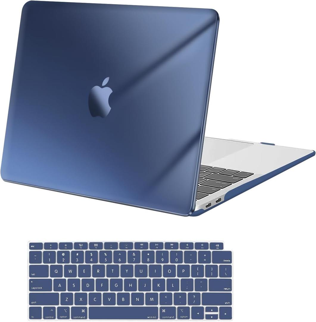 MOSISO Compatible with MacBook Air 13 inch Case M1 2021 2020 2019 2018 Release A2337 A2179 A1932 Touch ID, Plastic Hard Shell Cover&Keyboard Cover for MacBook Air 13.3 inch Case M1, Crystal Midnight