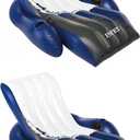 Intex Durable 18 Gauge Vinyl Inflatable Comfortable Pool Float Recliner Lounges with Cup Holders and Heavy Duty Handles (2 Pack)