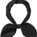 MEANBEAUTY Head Scarf for Women Like Silk Scarf Square Scarves Satin Bandanas Neck Scarfs 27.5 Inch with Gift Packed (Black)