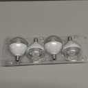 G16.5 Light Bulb LED, 60W Equivalent, Small Round Light Bulbs, E12 Candelabra Base, Dimmable, Daylight 5000K, 7W 600 Lumens, Type G Light Bulb, Clear Glass, Pack of 4