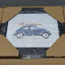 Blue Car Wall Art Decor Boys Room Wall Art Vintage Cars Canvas Poster Pictures Toddler Kids Room Prints Watercolor Vehicle Artwork Painting for Boys Bedroom Nursery 8x10 Inch Black Framed Set of 6