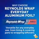 Reynolds Wrap Everyday Strength Aluminum Foil Roll, Freezer and Grill Safe, Great for Foil Packets and Home Cooking, 12 Inches Wide, 200 Total Sq. Ft.